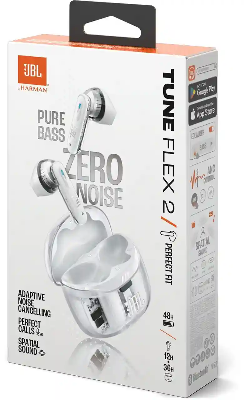 JBL Tune Flex 2 Ghost White