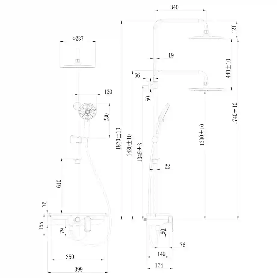 Смеситель Lemark Tropic LM7012BL для ванны и душа