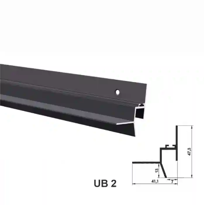 UB2, Profil de tip ascuns pentru tavan, Negru Matt, 2,5m