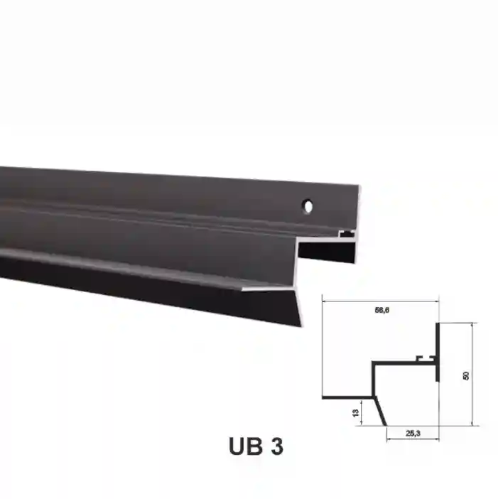 UB3, Profil de tip ascuns pentru tavan, Negru Matt, 2,5m