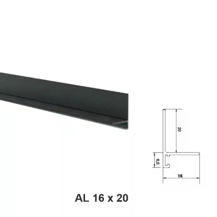 AL 16×20, Мини плинтус для пола, матовый черный, 2,5 м – terrastone.md
