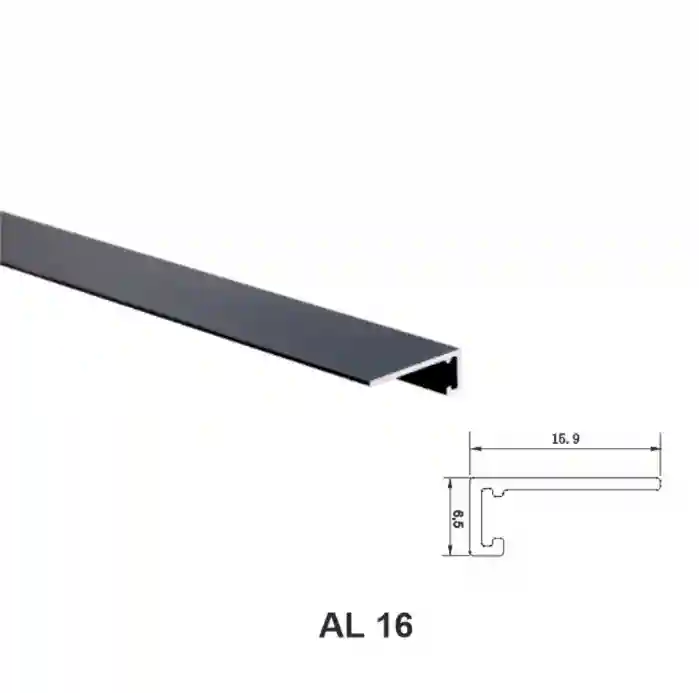 AL 16, Мини плинтус для пола, матовый черный, 2,5 м – terrastone.md