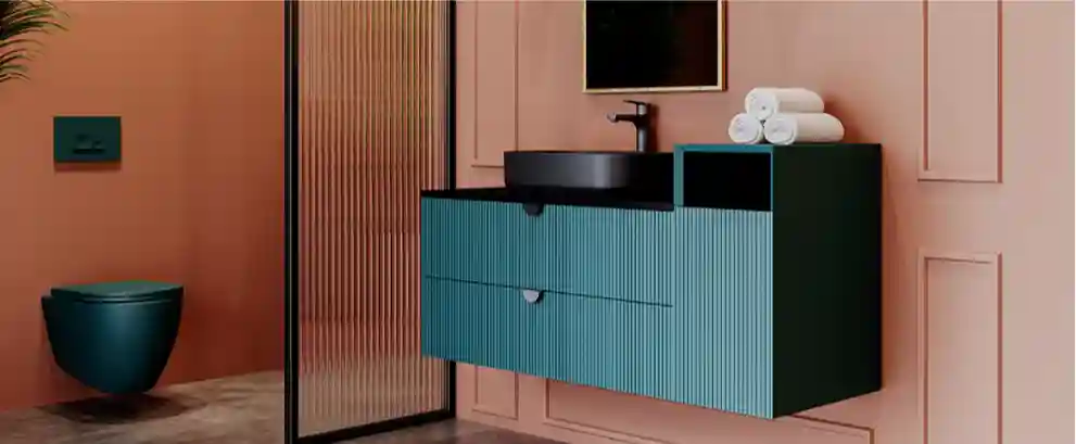 Vas de toaletă Infinity + capac, culoare Petrol Green Matt