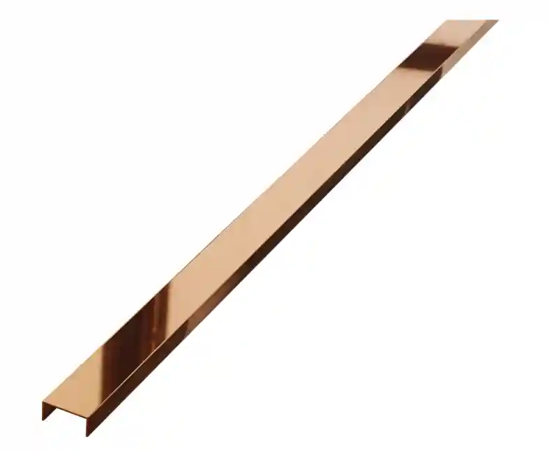 Profil din inox U-5, 2700 mm, lucios, cupru