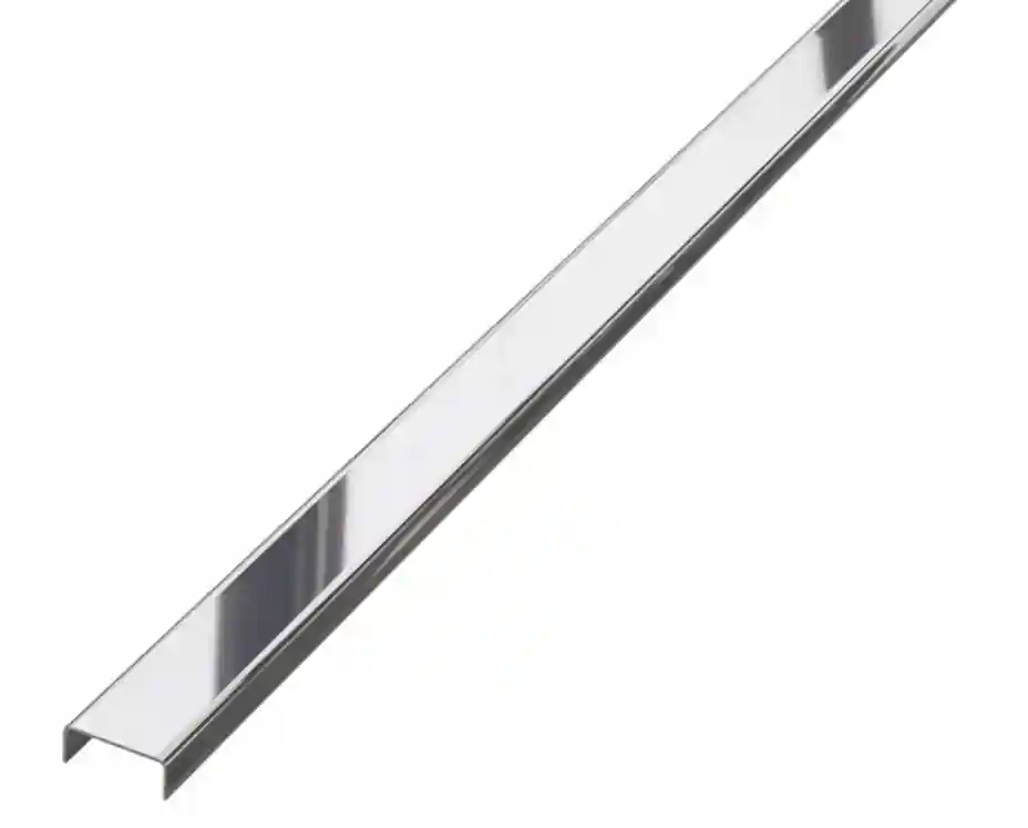 Profil din inox U-10, 2700 mm, argintiu lucios