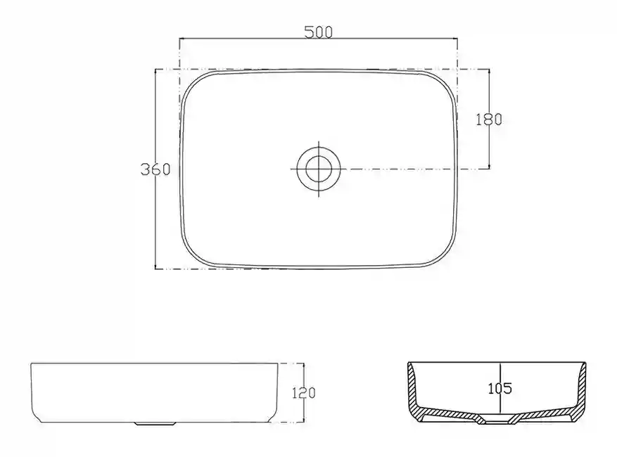 Lavoar ISVEA SAPHO INFINITY RECTANGLE 50 x 36см 10NF65050
