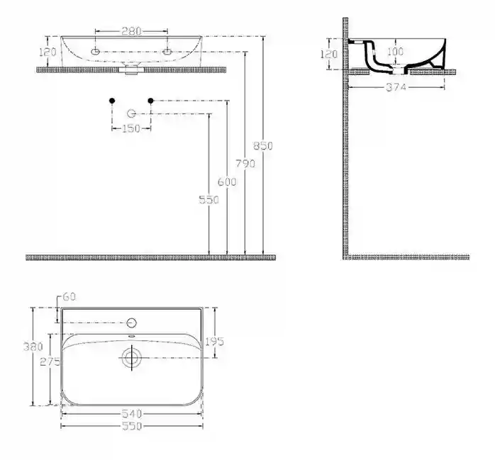 Lavoar Isvea SISTEMA U 55 x 38см white