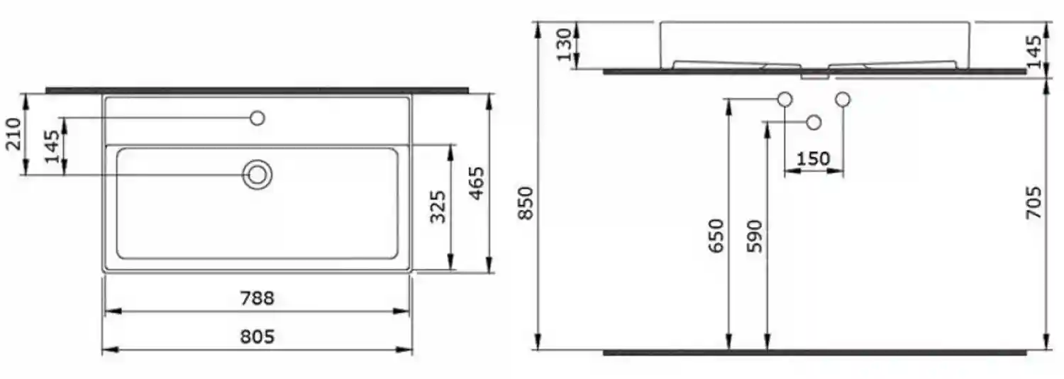 Lavoar Milano Slim 80cm