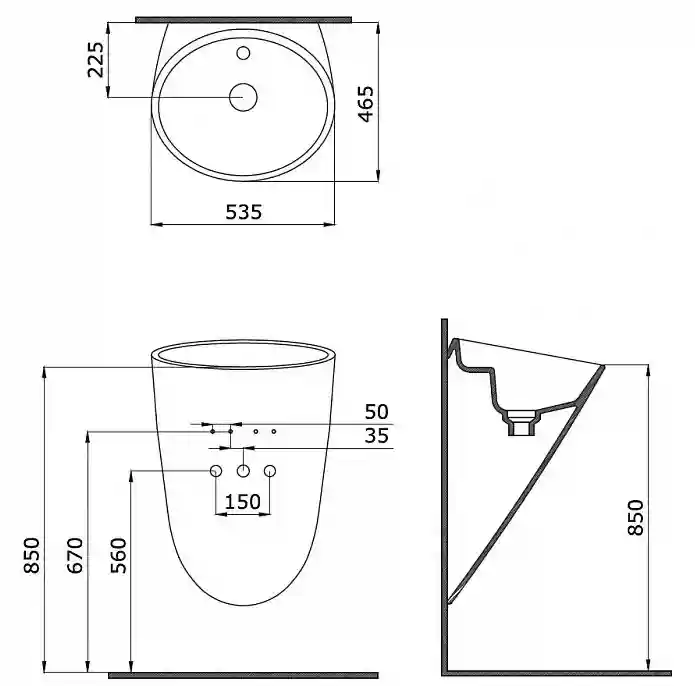 Lavoar Venezia bloc 54cm
