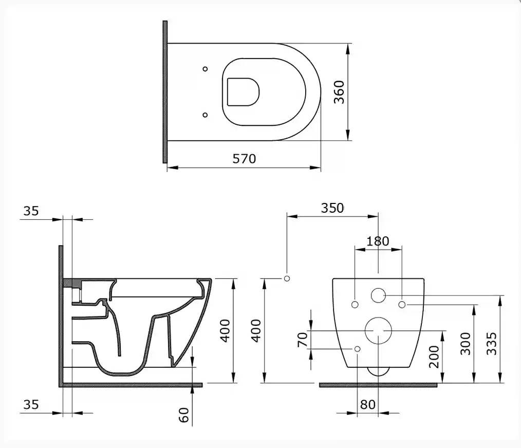 Унитаз подвесной BOCCHI Venezia Rimless WC с крышкой soft close