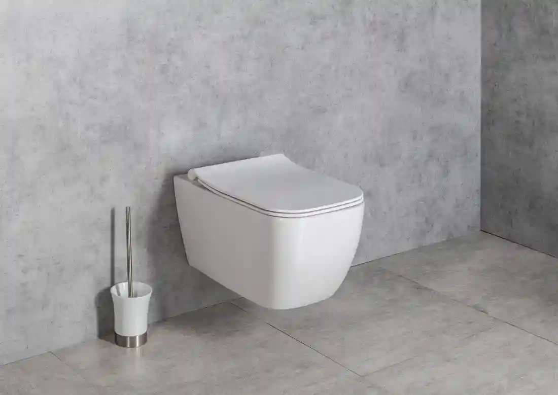 Vas veceu suspendat WC VEA CUBO CLEAR RIMLESS SLIM cu capac soft close