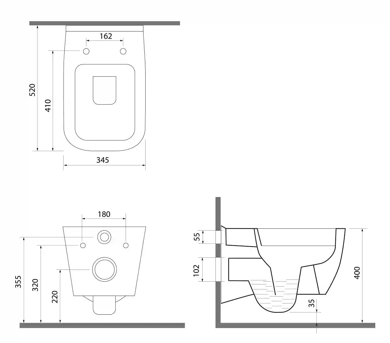 Vas veceu suspendat WC VEA CUBO CLEAR RIMLESS SLIM cu capac soft close