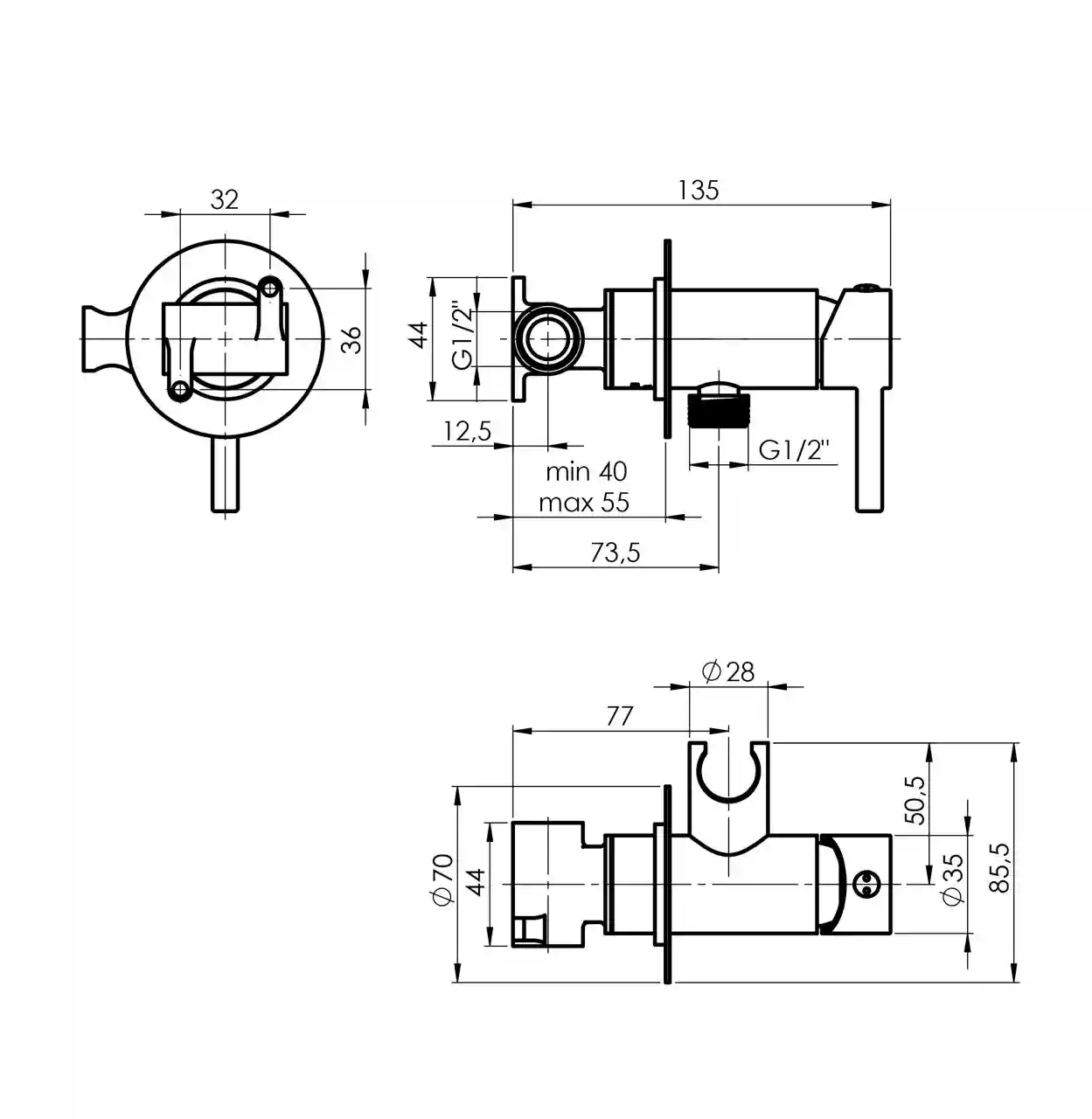Baterie cu dus igienic Rubineta Ultra Bidet 625121