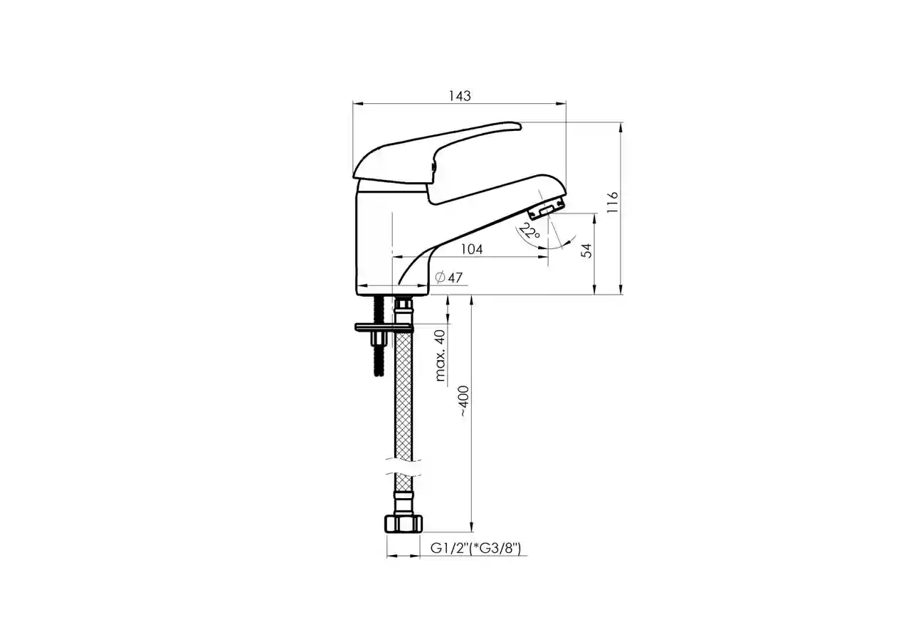 Baterie pentru lavoar RUBINETA P-18 STAR P80001