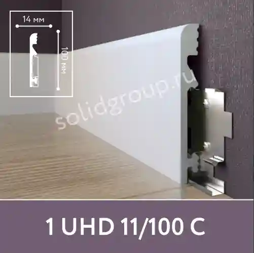 Плинтус Дюрополимер Белый 11/100 С 2000x100x14mm