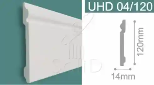 Plinta Duropolimer (Polimer Dur) Alb 2000x120x14mm