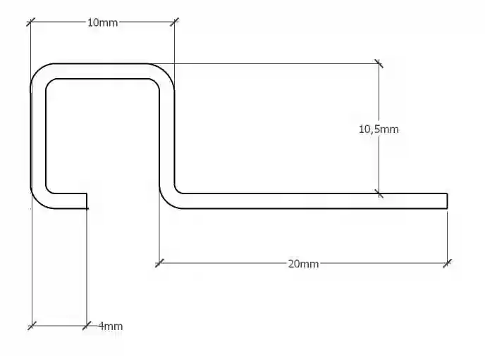 Стальной профиль  Q-12-2700-BLACK-MI 12,5 x 270cm