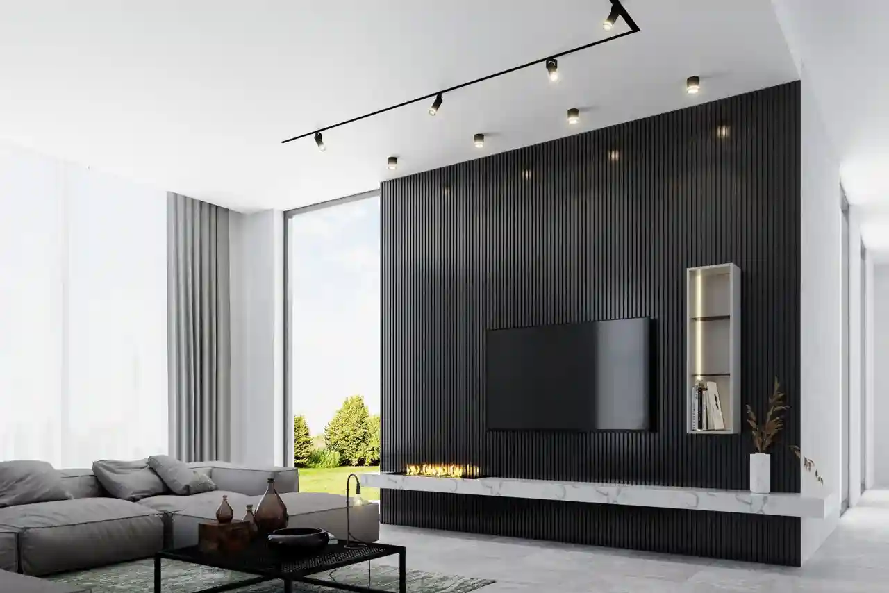 Lamela finisaj Decorativ din lemn ANTRACITE 38mm