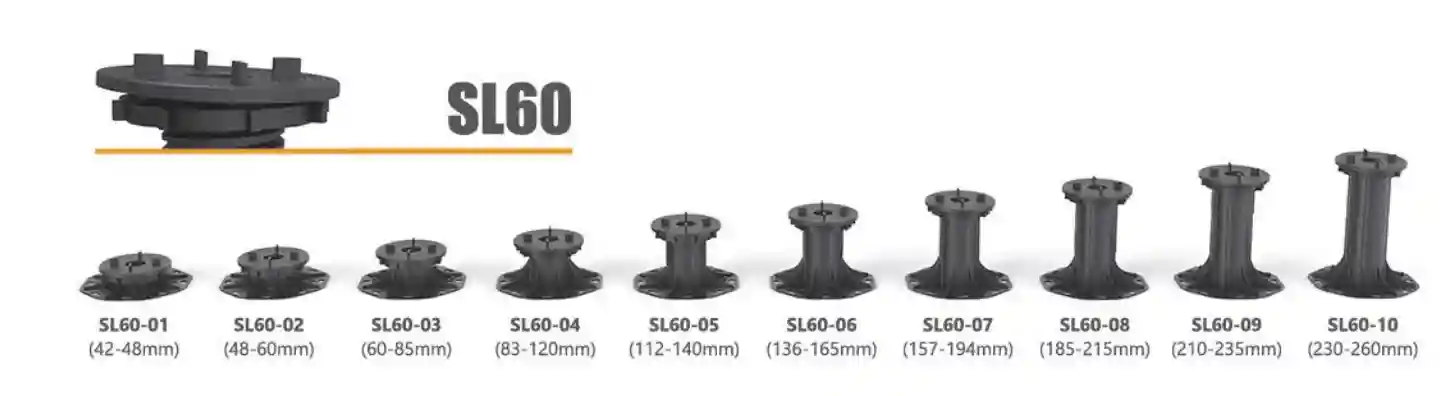 Podeste pentru plăci ceramice, baza cu sistem nivelare SL60-02 (48-60mm)