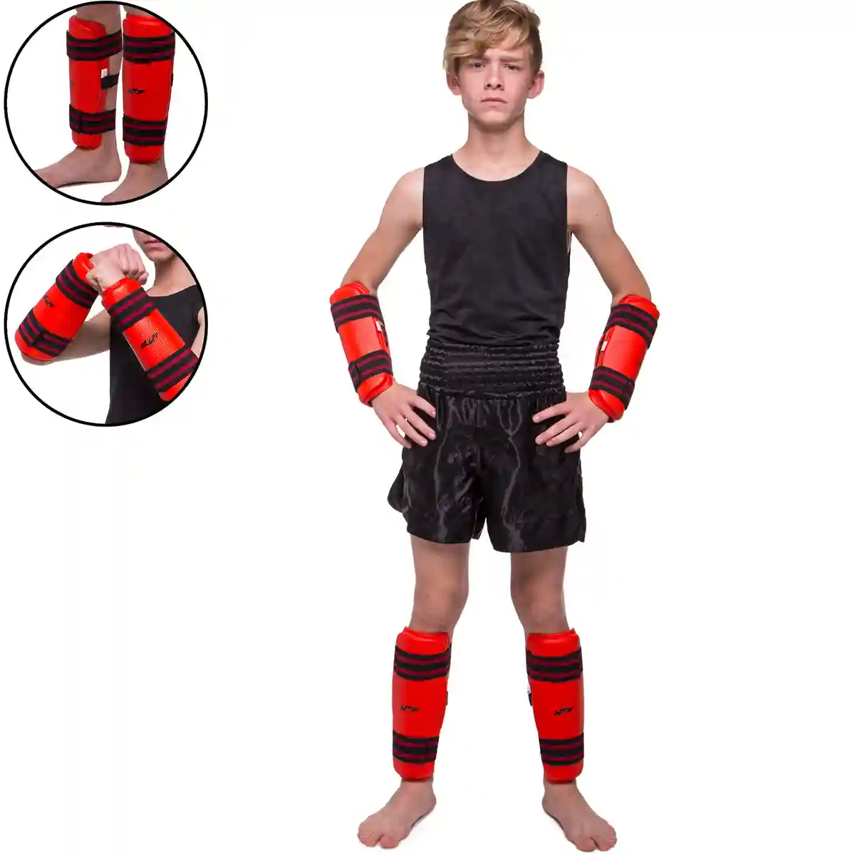 Aparatoare picioare + antebrat pt taekwondo M BO-4382 (12414)