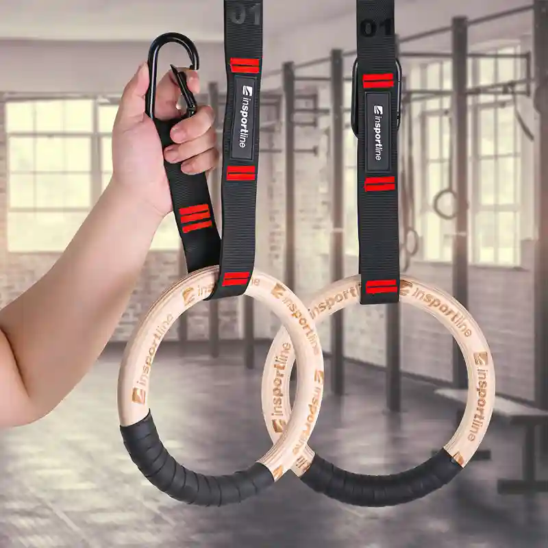 Гимнастические кольца из дерева  (макс. 500 кг) d=23.5 см inSPORTline Suspe II 25850 (10810)