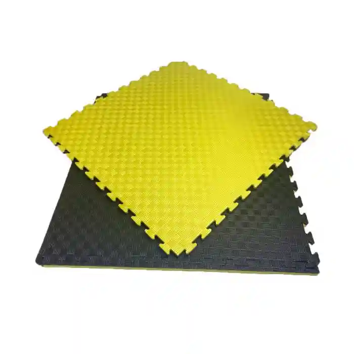 Татами мат Eva Puzzle 1x1 м, 2 см, 110 кг/м3 yellow-black (7870)