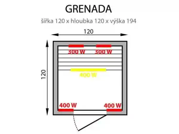 Sauna cu infrarosu "Grenada 2" 3EXX00507