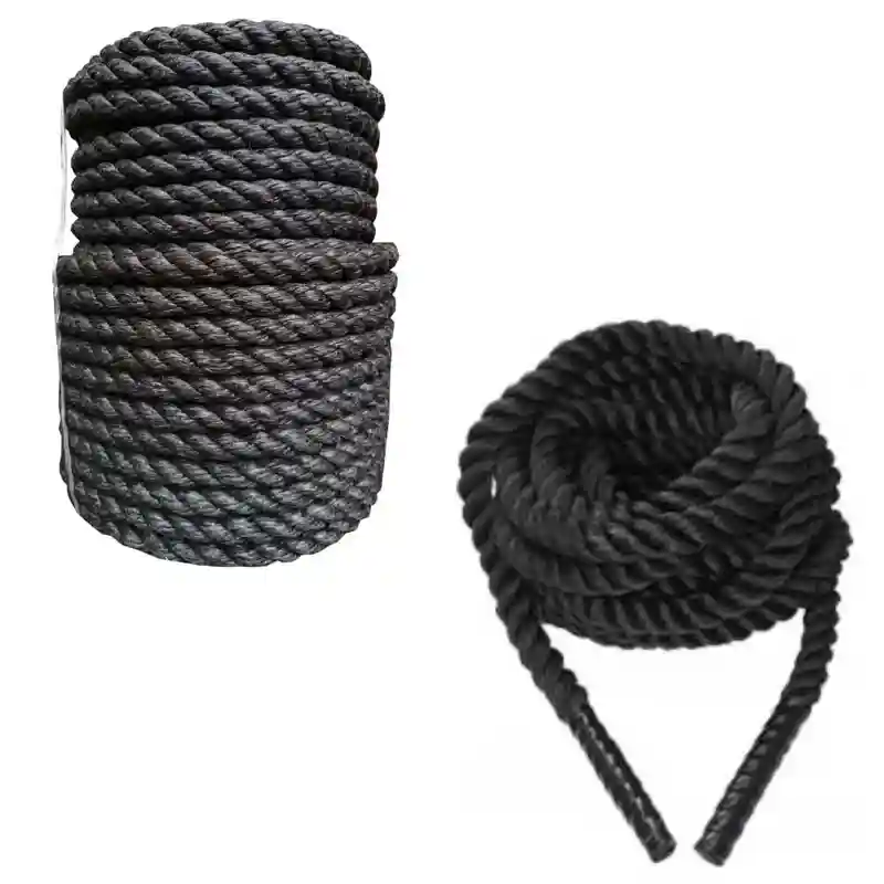 Franghie funie tragere / crossfit d=40 mm, l=1 m, poliamid, negru (7238)