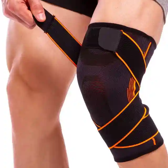 Bandaj fixare pt genunchi cu curea elastica si plastina pt fixare L-XL Exceede 875CA (5573)