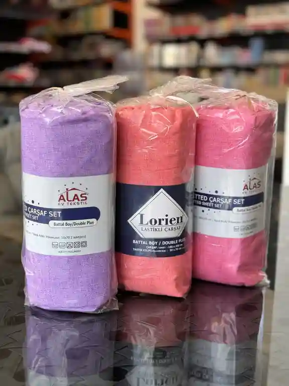 Set cearceaf cu 2 fețe de pernă 180x200 cm
