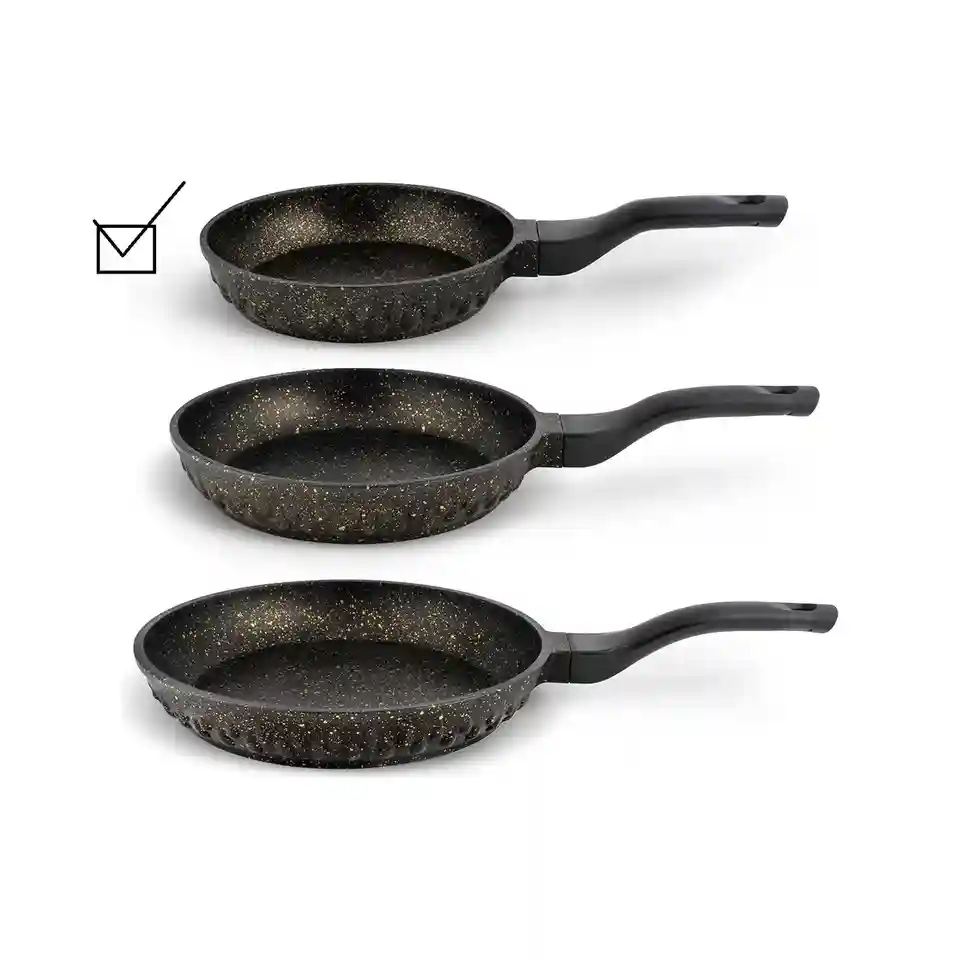 Tigaie 26 cm fără capac, granit, negru
