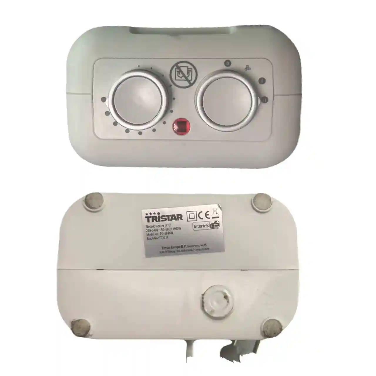 Incalzitor cu ventilator ceramic, Tristar PD-3846W, 1500W, alb, 16x20x11cm
