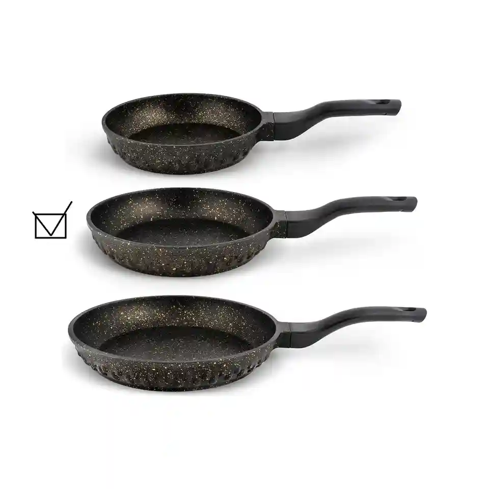 Tigaie 28 cm fără capac, granit, negru