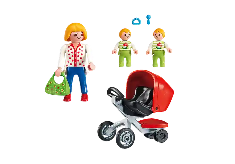 Set de construcție Playmobil PM5573 Mamă cu cărucior geamăn
