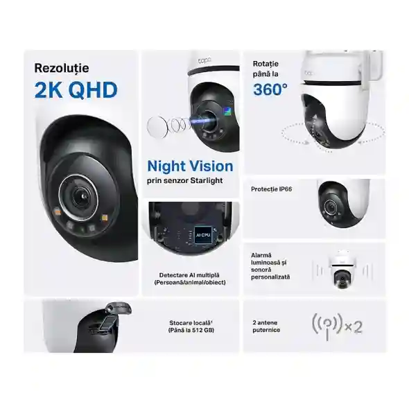 TP-Link TAPO C520WS, 4Mpix, Outdoor Pan/Tilt Security Wi-Fi/LAN Camera