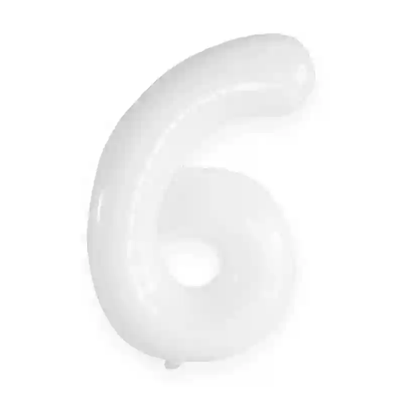 Цифра фольга Белая 6