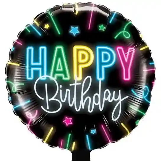 Cer cu imagine Neon Happy Birthday