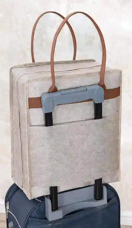 Сумка для обуви Felt Styles с кожаными ручками 35X22X40 см Бежевый