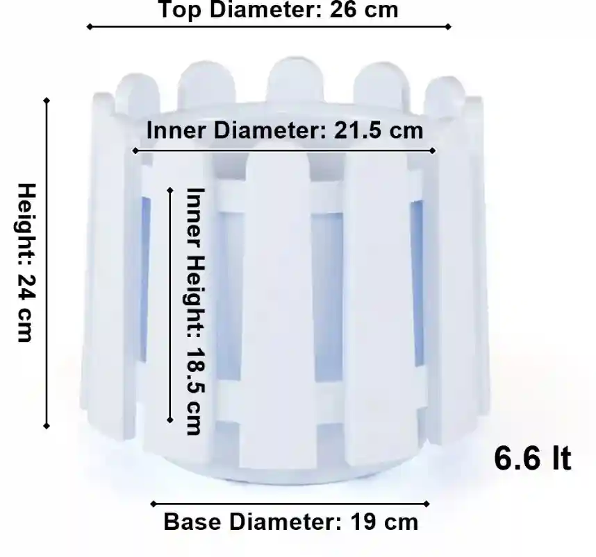 Ghiveci ISTANBUL nr 3 cu separator de drenare apa Alb