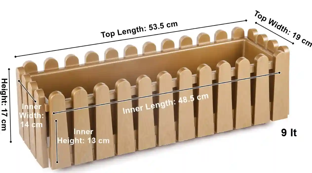 Ghiveci pentru balcon ISTANBUL nr 2 cu separator de drenare apa Auriu