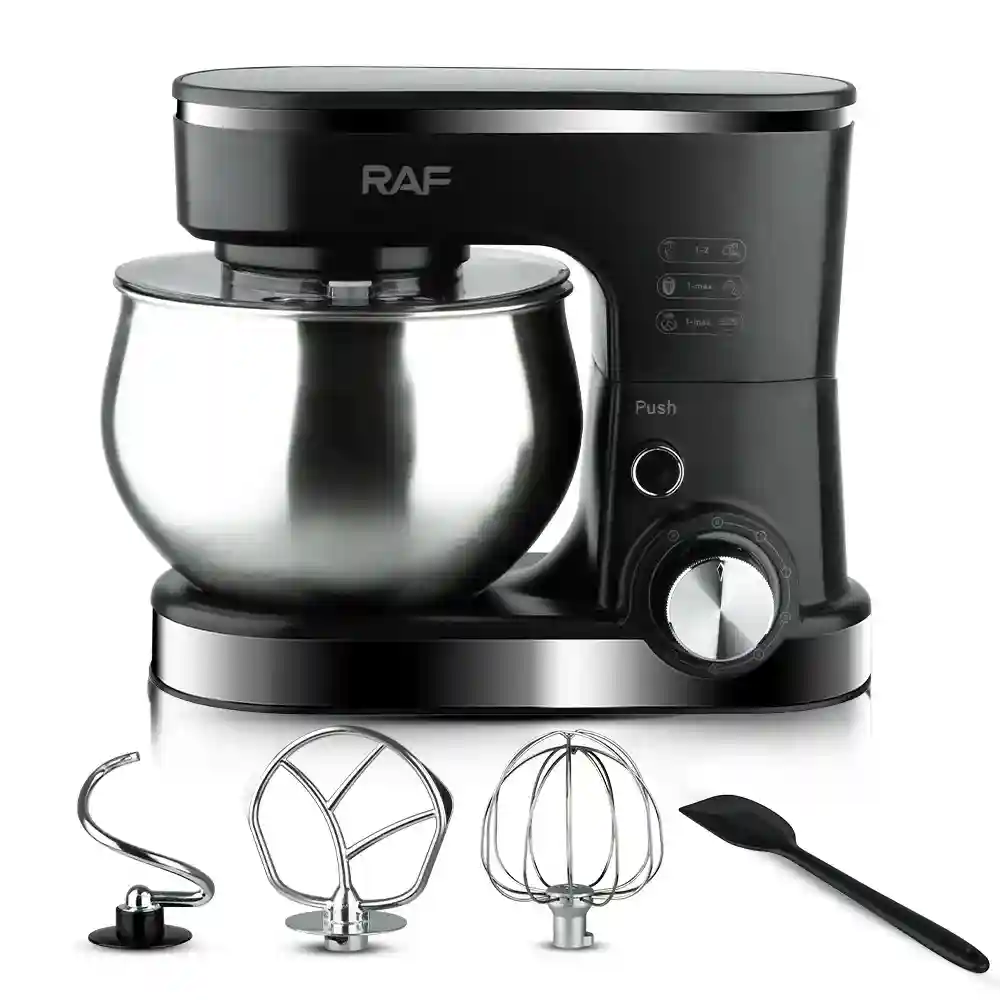 Кухонный миксер RAF с подставкой, 1800W, 6 скоростей, Эргономичный дизайн, Легко чистится – Идеально для дома, вечеринок и пекарен
