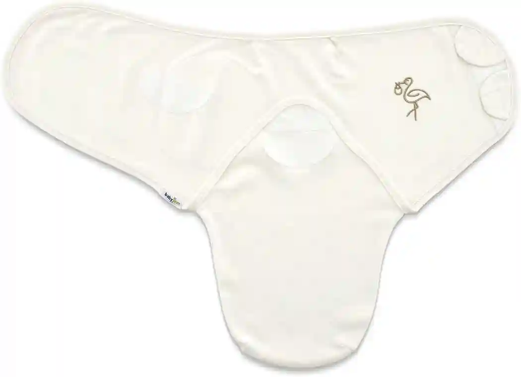 Sistem de infasare din bumbac BabyJem Swaddle Ecru, 0-3 luni