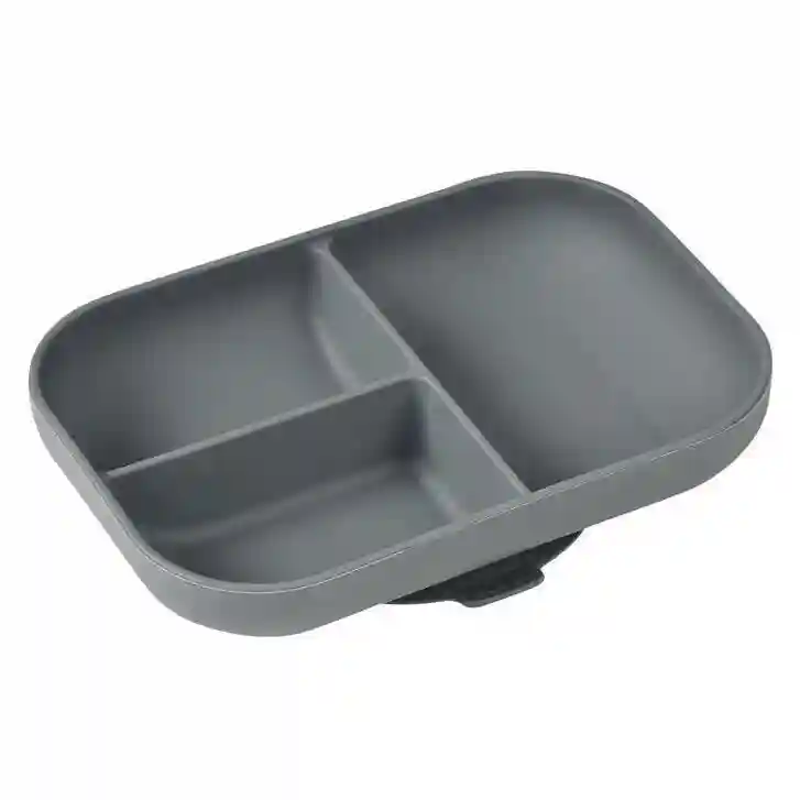 Beaba Farfurie compartimentata din silicon cu ventuza Mineral Grey B913548