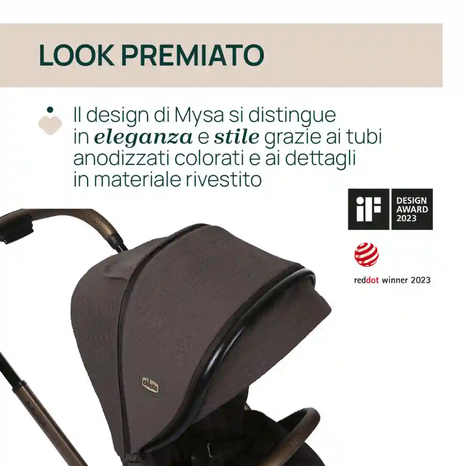 Carucior Chicco Mysa, Jade Green, 0+ luni