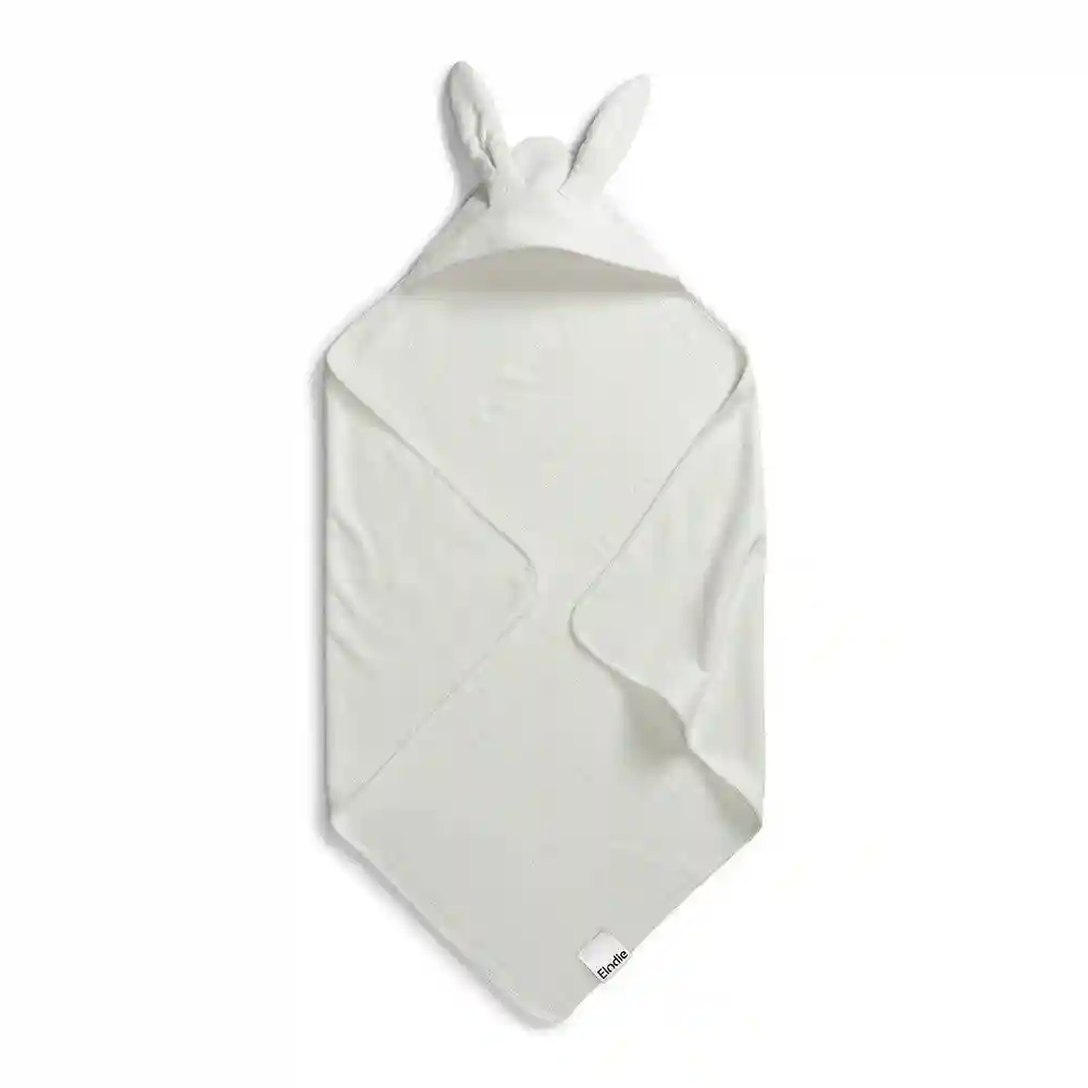 Prosop cu glugă din bumbac, 80 x 80 cm, Vanilla White Bunny Elodie