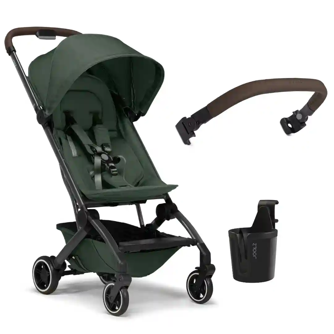 Pachet cărucior Joolz Aer+ cu bară și suport de pahar, Forest green