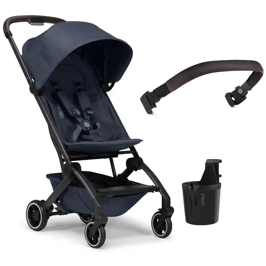Pachet cărucior Joolz Aer+ cu bară și suport de pahar, Navy Blue