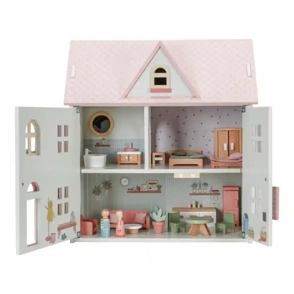 Casuta de papusi cu mobilier din lemn FSC - Little Dutch LD7117