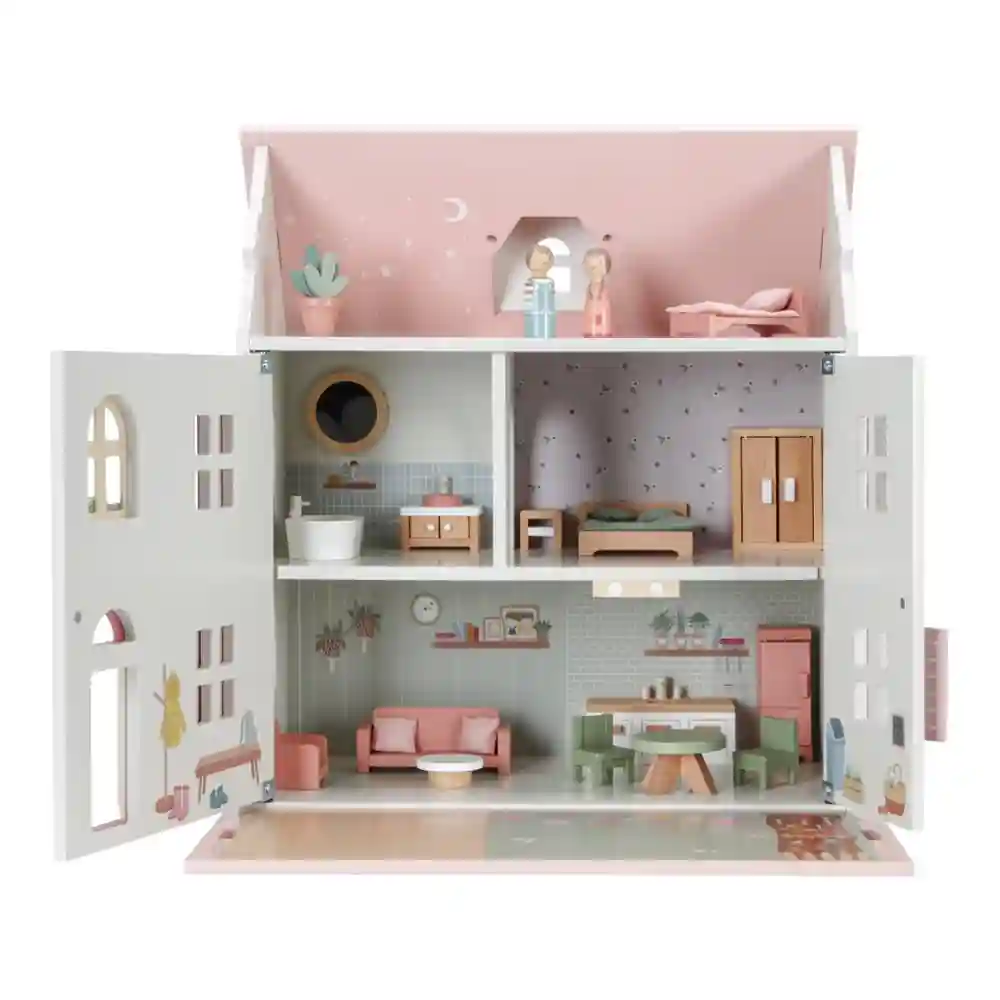 Casuta de papusi cu mobilier din lemn FSC - Little Dutch LD7117