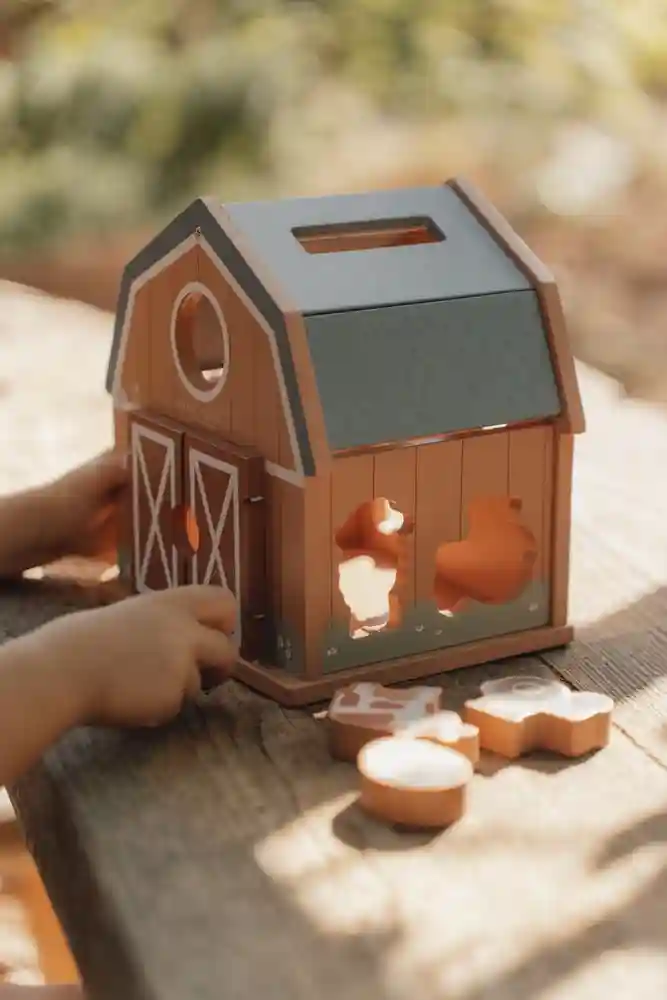 Jucarie din lemn FSC sortator forme - Little Farm - Little Dutch